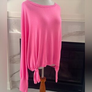 Lilly Pulitzer Pink Sweater With Knotted Tie